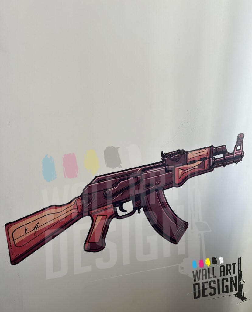 druk ścienny karabin
