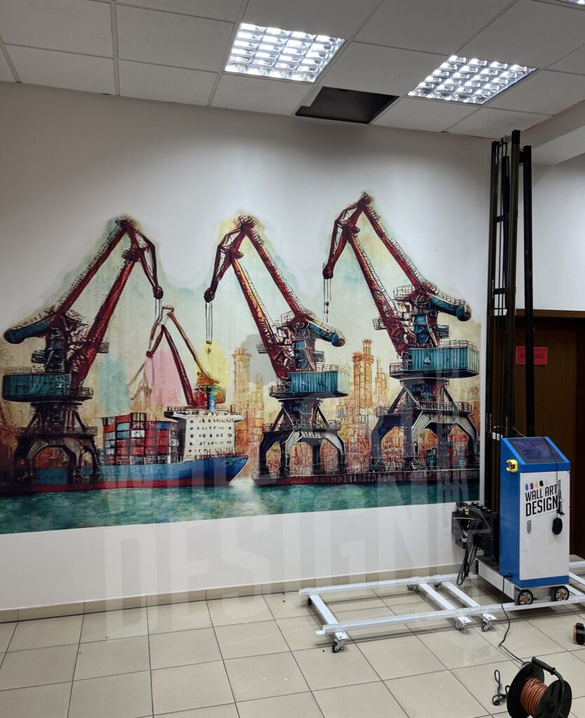 druk ścienny dźwigi