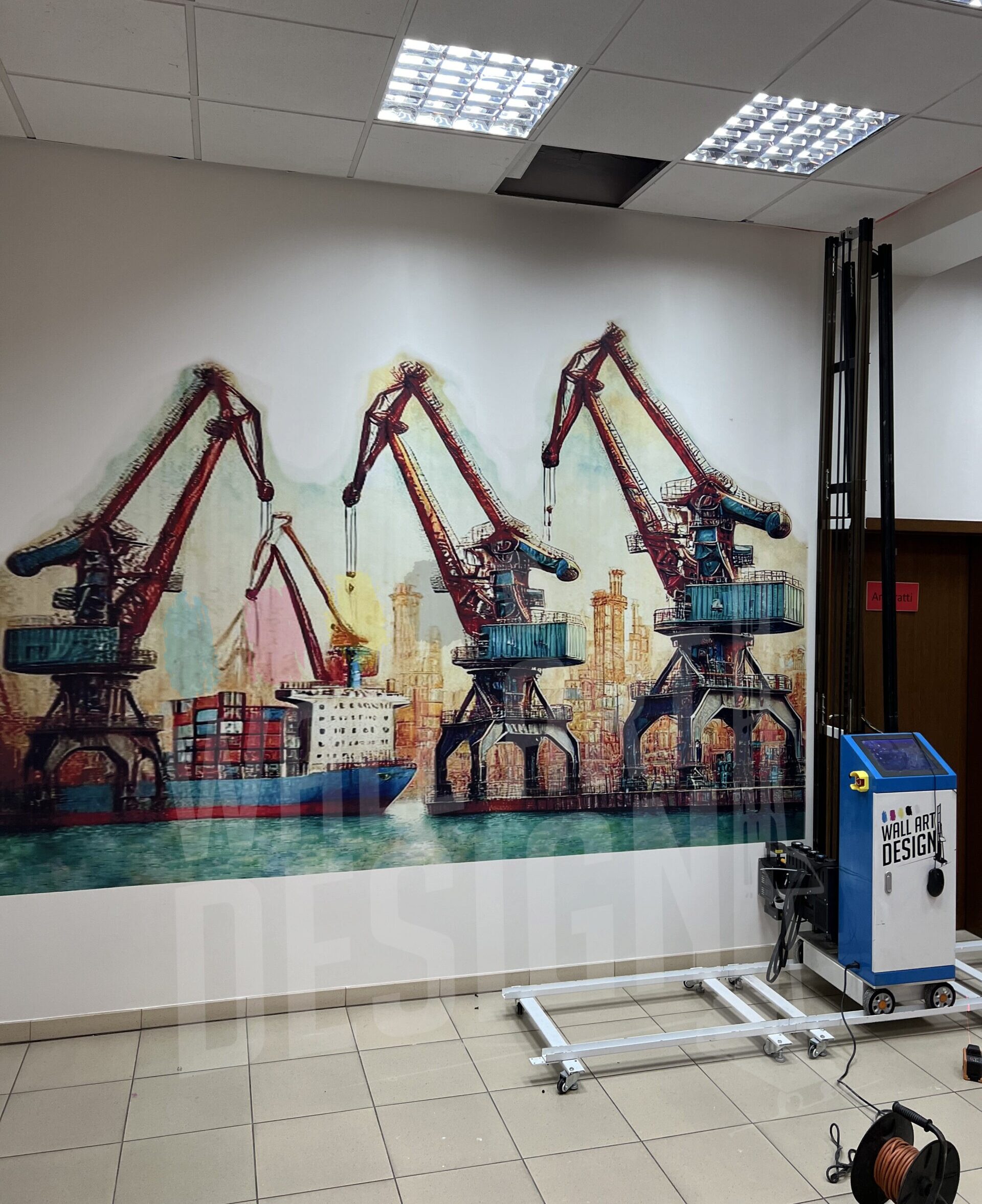 druk ścienny dźwigi