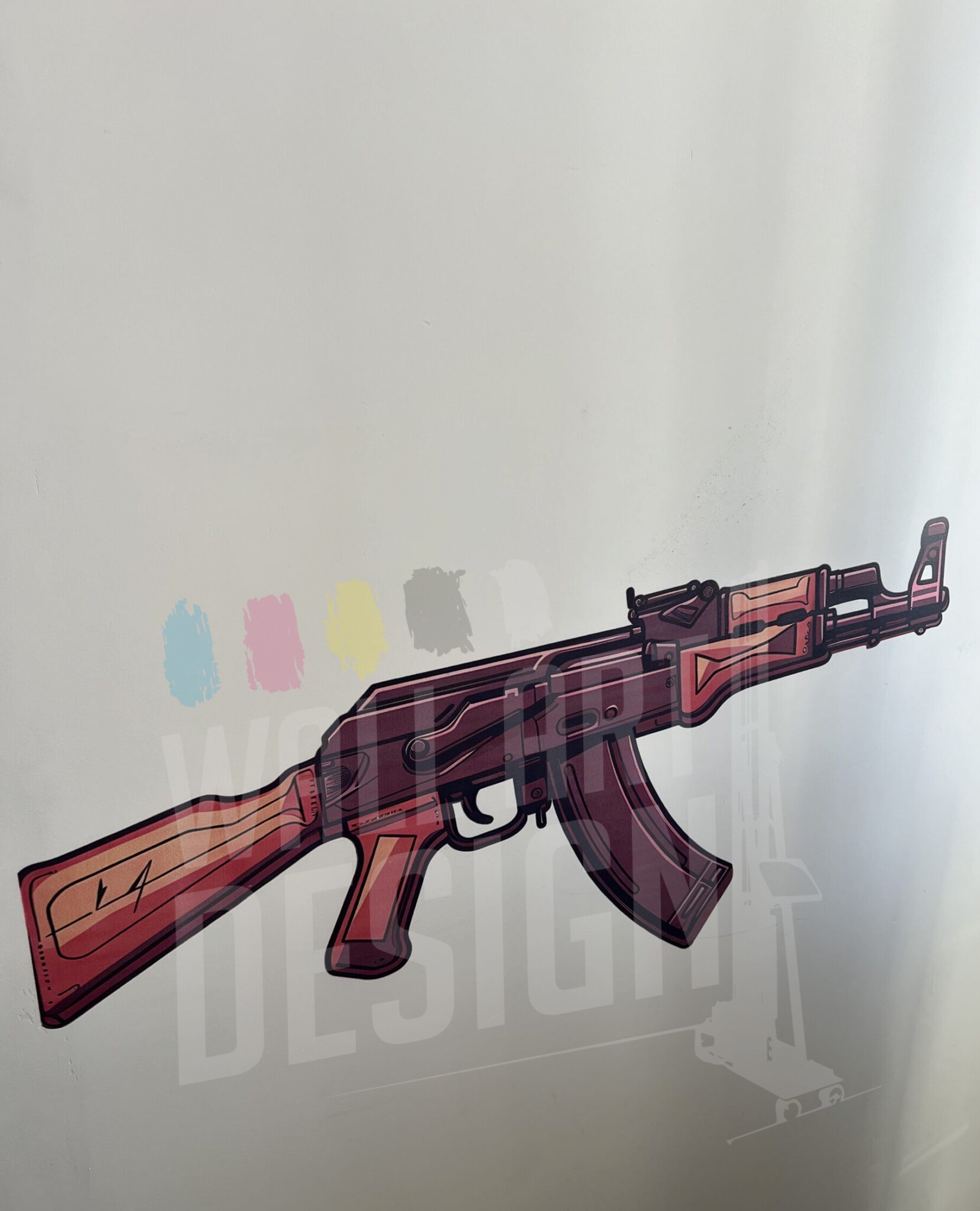 druk ścienny karabin