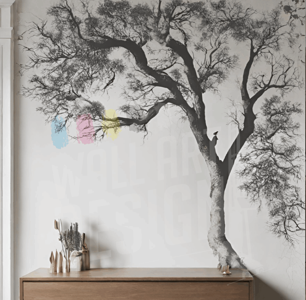druk ścienny drzewo