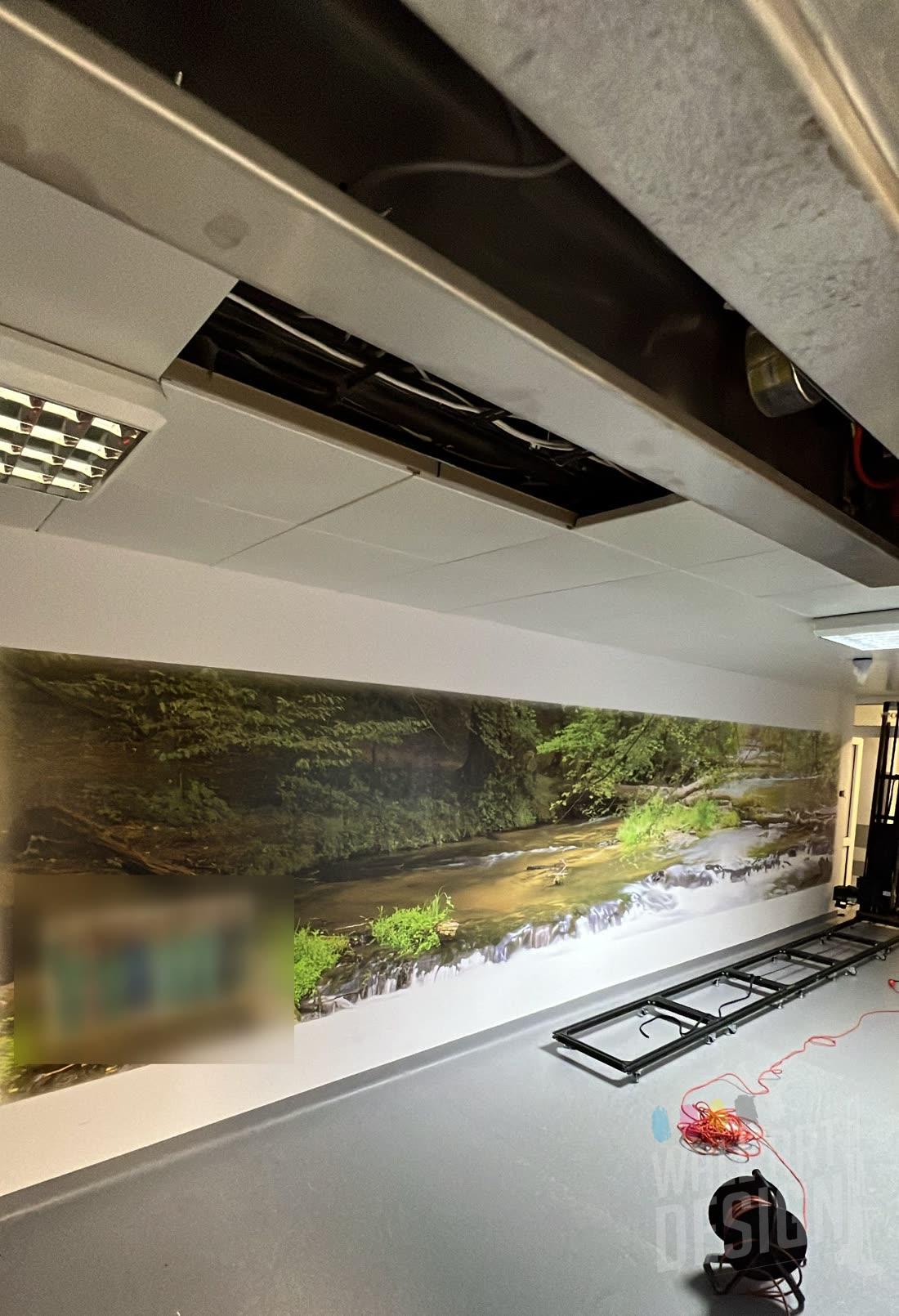 Druk ścienny UV panoramy w trakcie – Szpital Wojewódzki w Zamościu